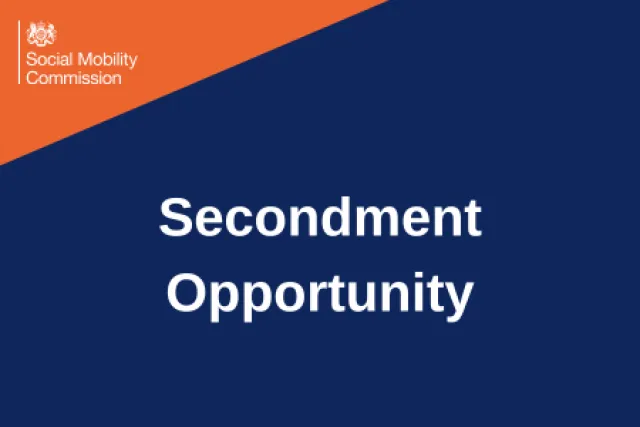 Secondment Opportunity written in white on navy background