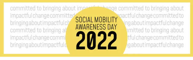 Social Mobility Awareness Day 2022 written in black on a yellow circle